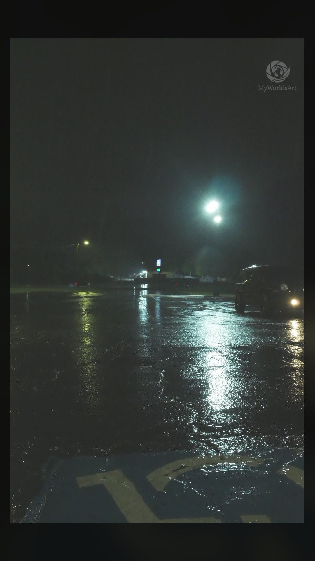 Streetlight in the rain