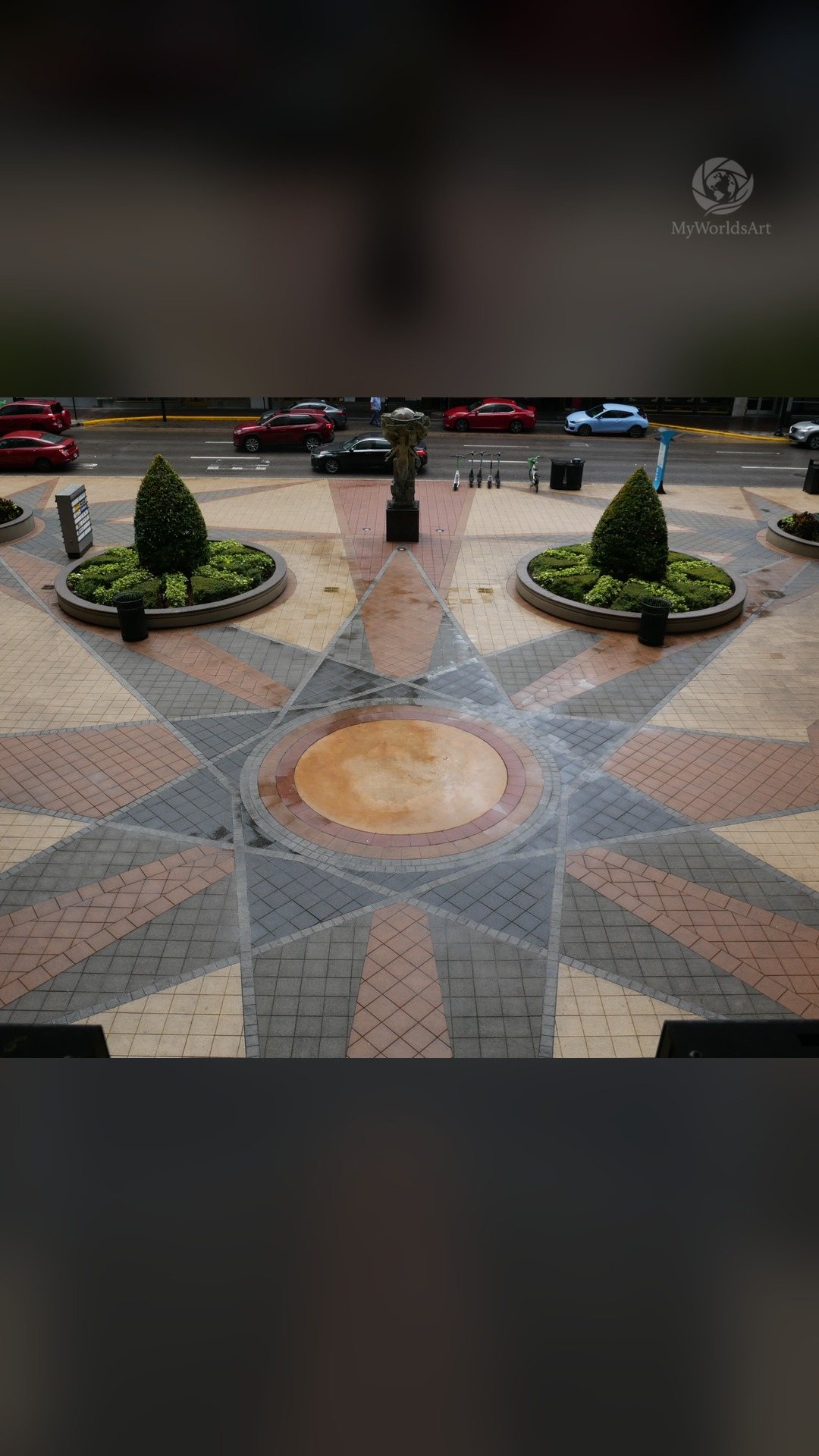 Star pattern in a plaza